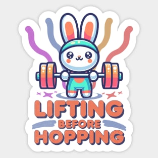 Powerlifting Funny Bunny Weightlifting Sticker